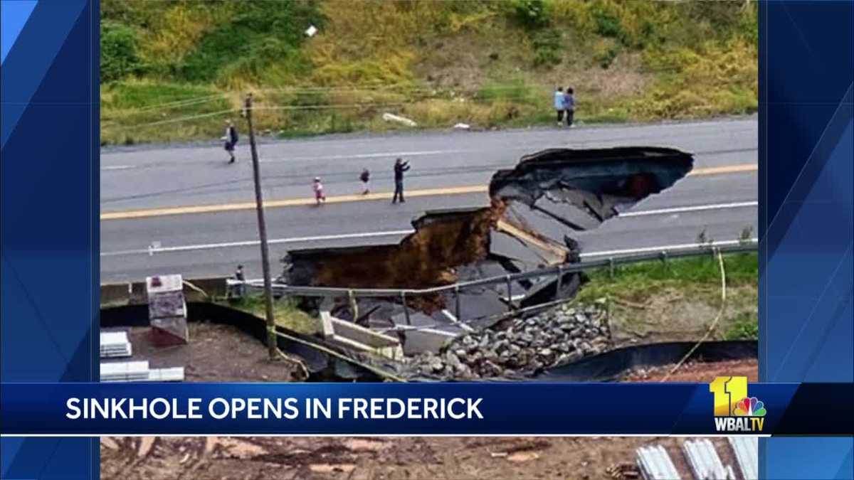 Watch Massive sinkhole opens in Frederick – Latest News