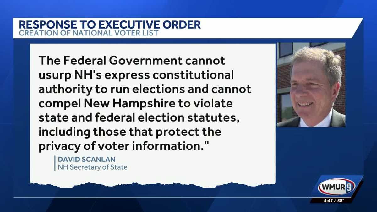 In response to voter list executive order, NH secretary of state says feds cannot 'usurp New Hampshire's authority to run elections'