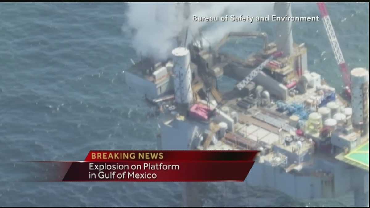 Platform explosion and fire in Gulf of Mexico