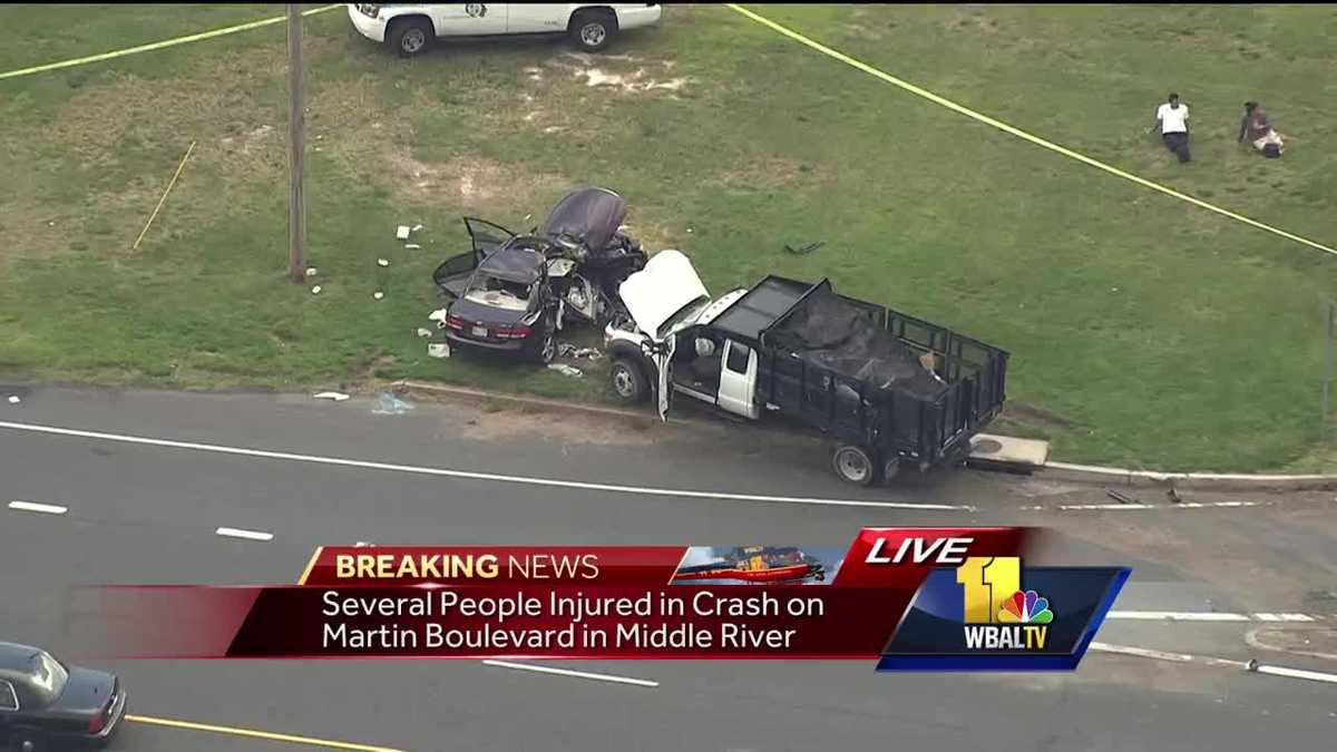 Video Several injured in Middle River collision