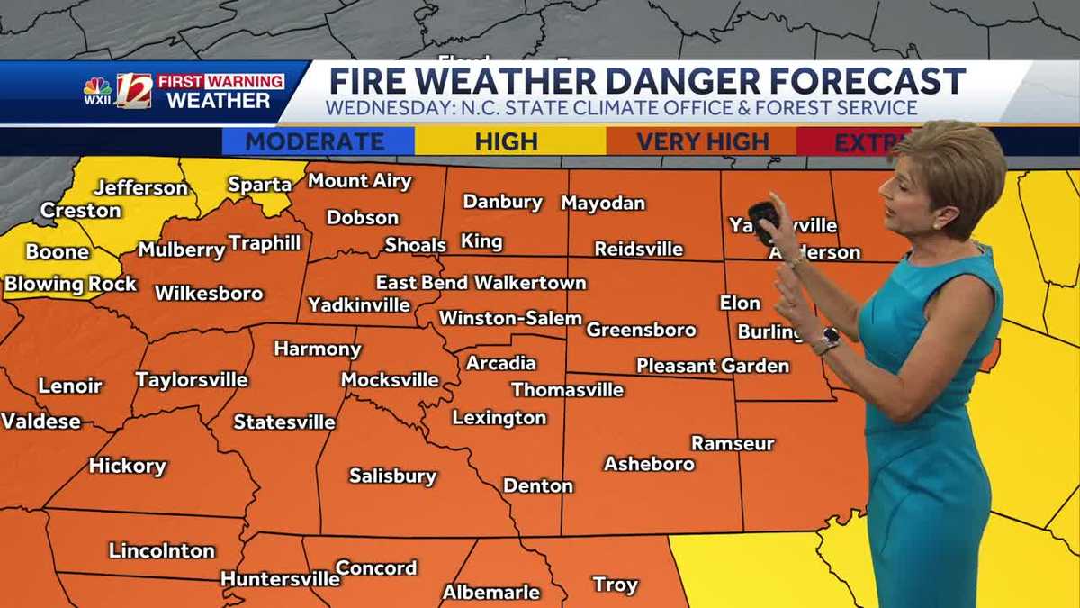 Dry and windy in North Carolina, very high fire threat