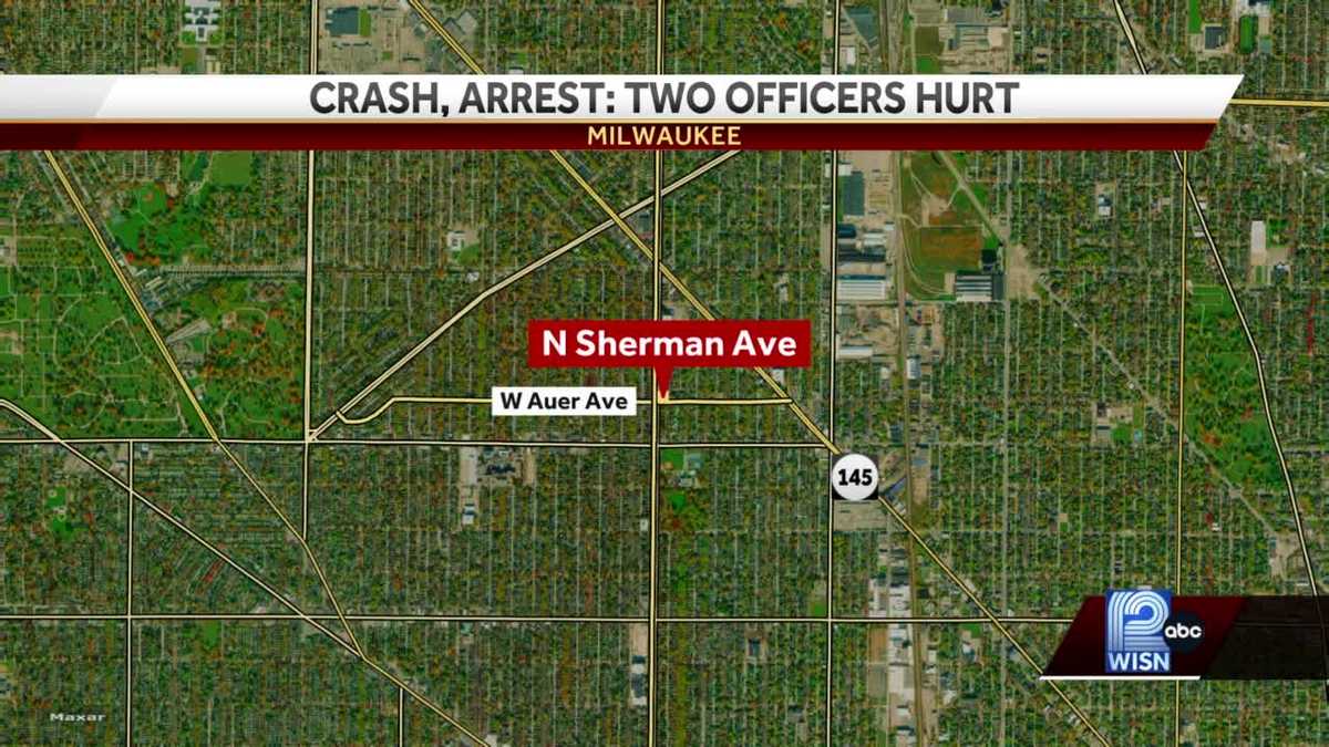 Two Milwaukee police officers injured in suspected OWI crash