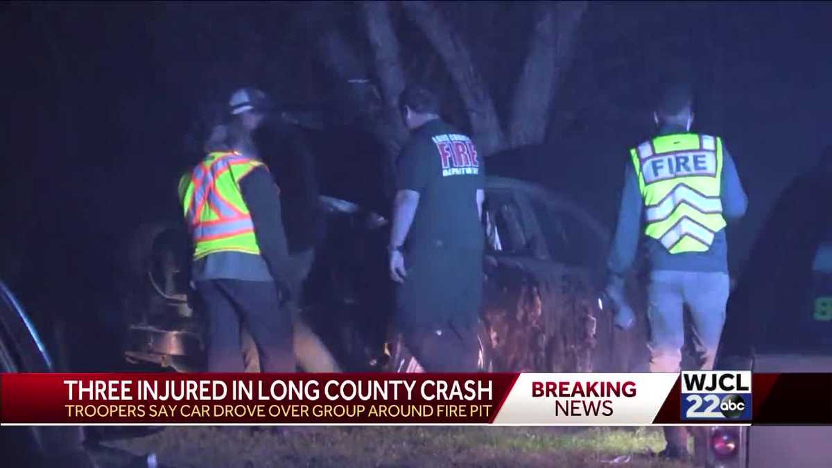 UPDATE: Three people injured after car crashes into fire pit in Long County