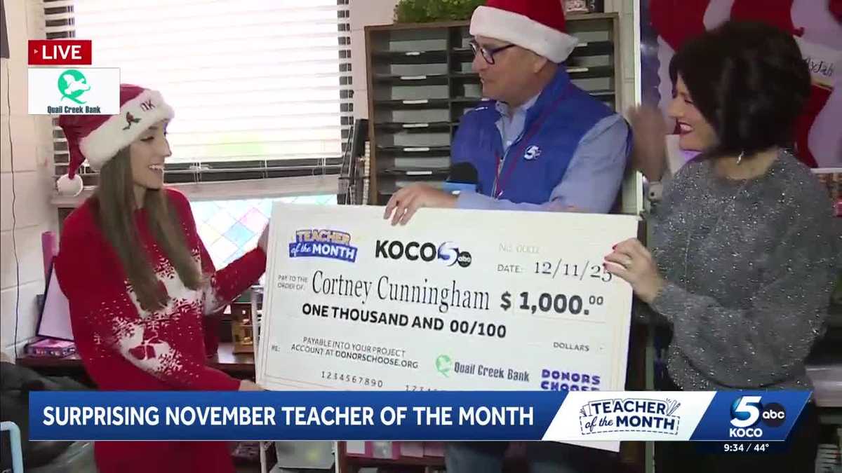 KOCO 5 surprises Choctaw educator as November Teacher of the Month