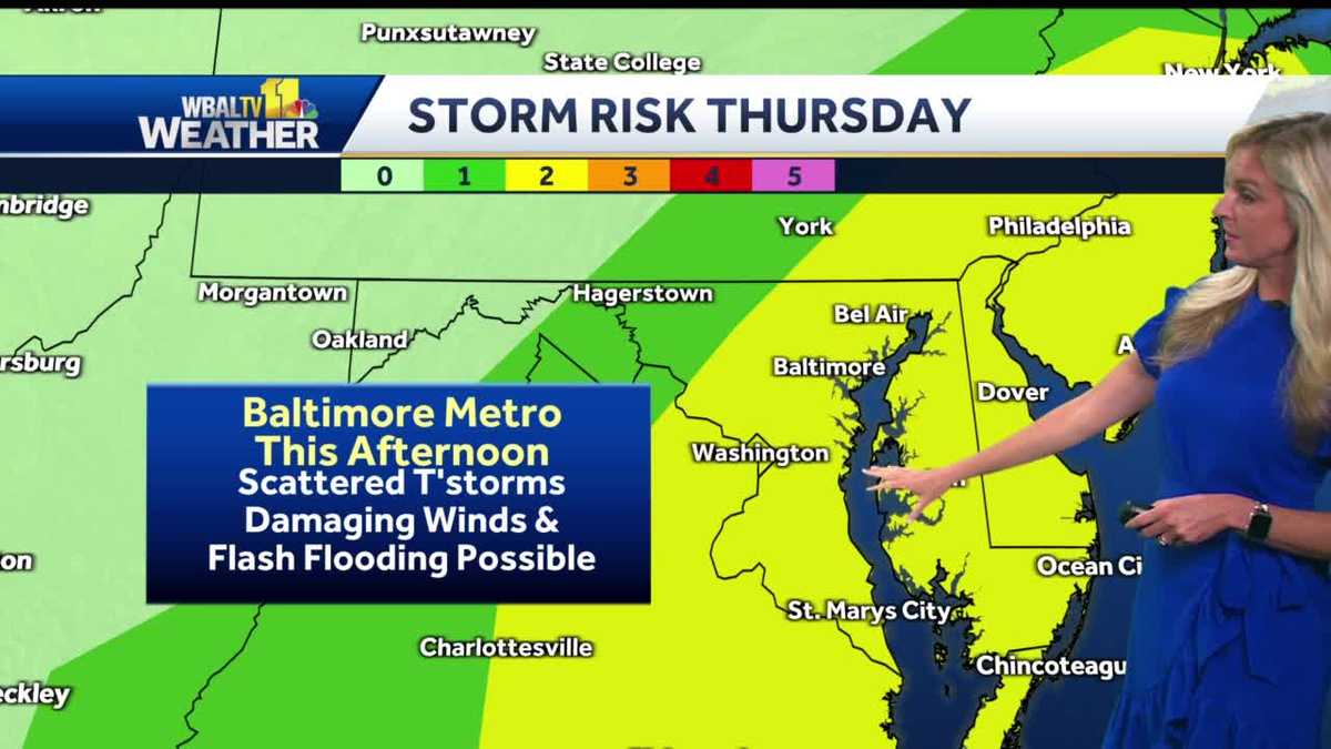Chance of severe thunderstorms Thursday into Friday morning