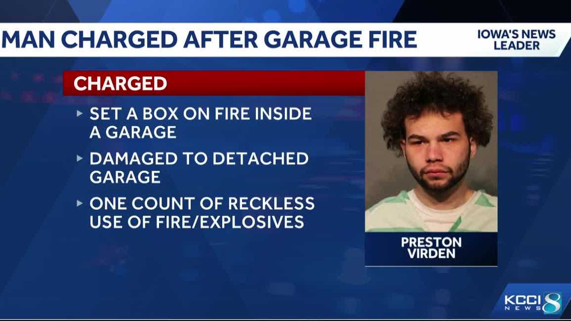 Panora man charged after garage fire in Des Moines