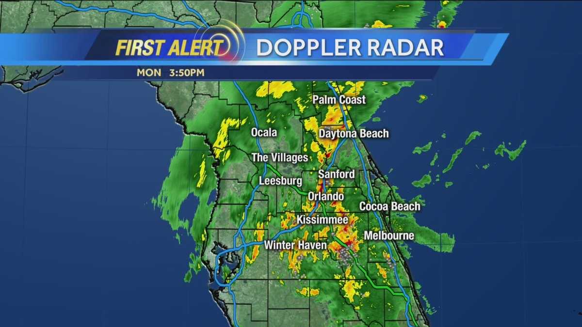 Rain, storms move through Central Florida Monday afternoon