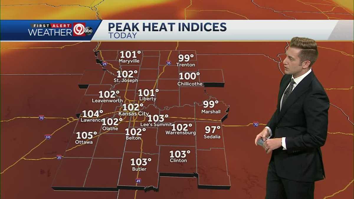 Heat index values climbing above 100 degrees today