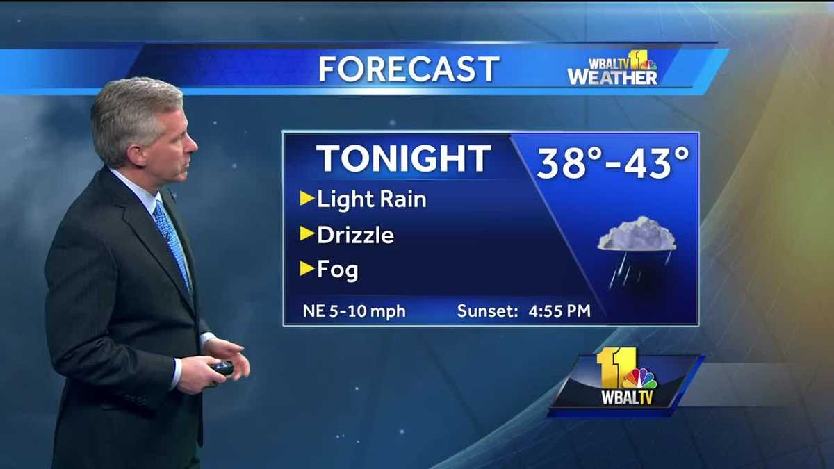 Light rain, drizzle, foggy Monday evening ahead