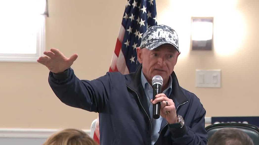 US Sen. Kelly visits NH to support Pappas Senate campaign