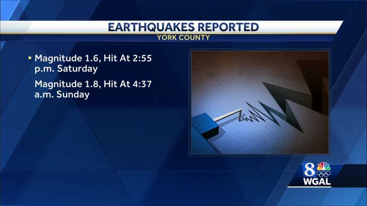 Two small earthquakes felt in York County