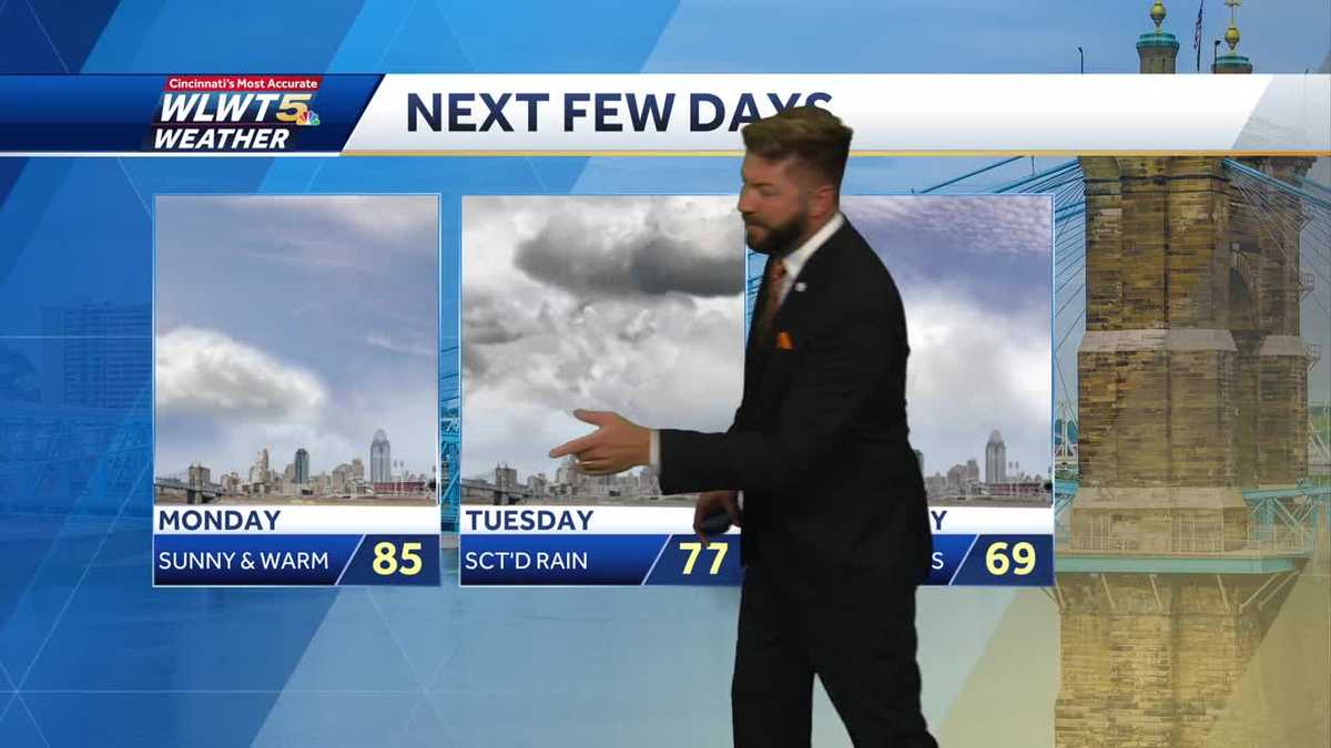 Slightly warmer Monday before rain returns