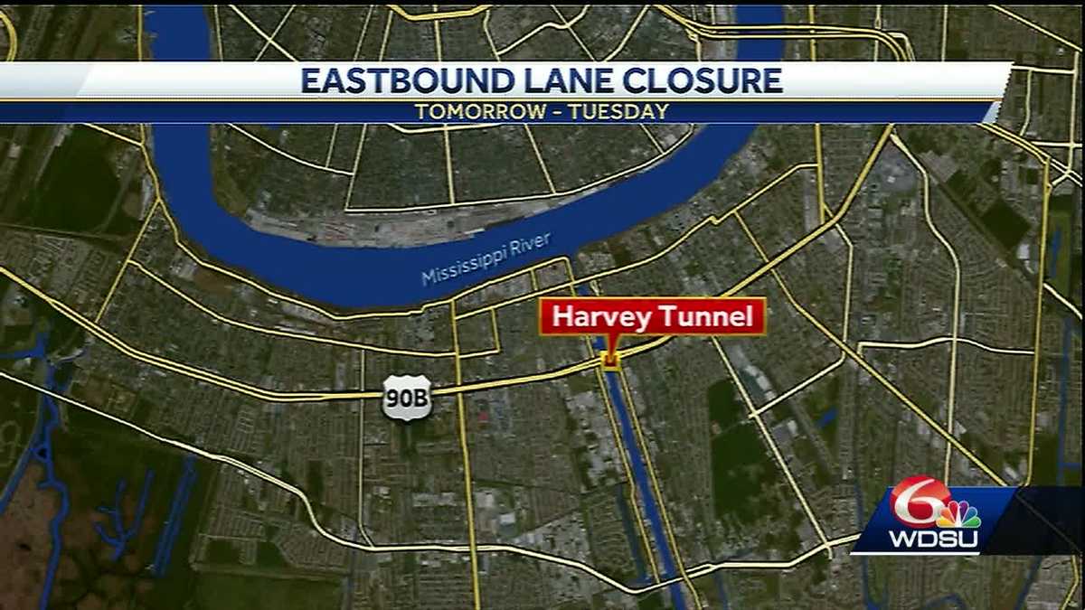 Harvey Tunnel eastbound lane closure until Jan. 8
