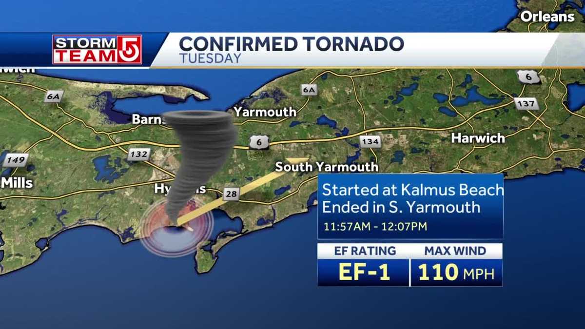 Video Harvey breaks down power, path of Cape Cod tornadoes