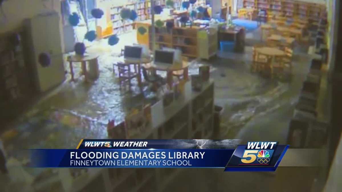 Flooding Ravages Elementary School Library In Hamilton County