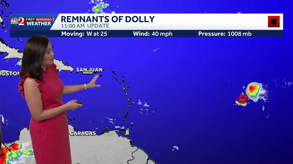 Dolly downgraded after briefly becoming tropical storm rain expected in the Caribbean this weekend  WESH
