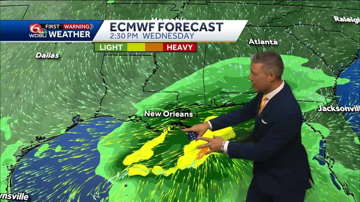 New Orleans forecast hurricane rain chances high temps winds