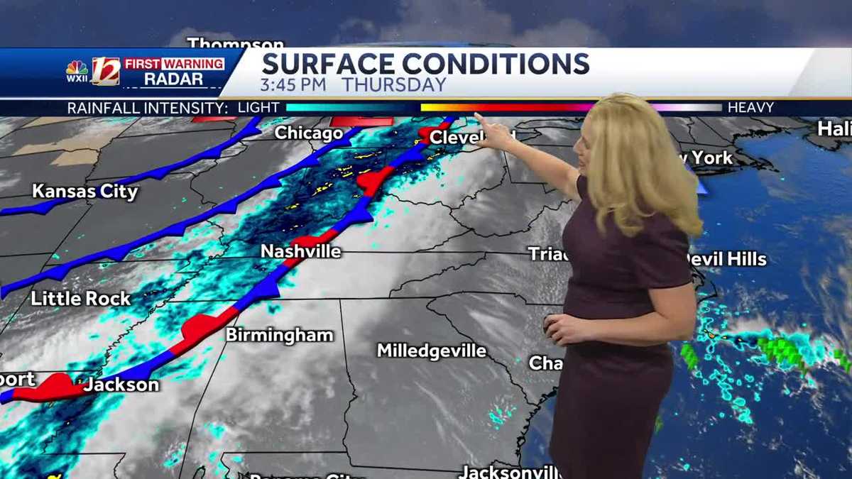 Passing Showers Chances Friday, BIG Cool Down in North Carolina
