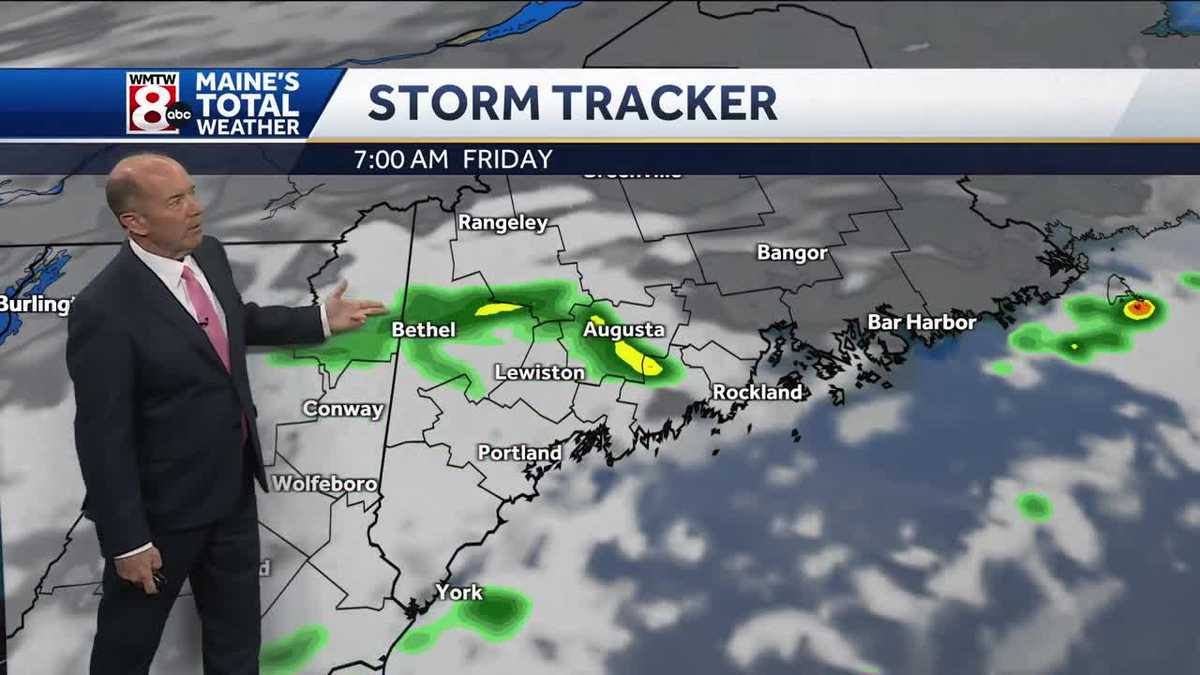 Scattered showers and storms again Friday