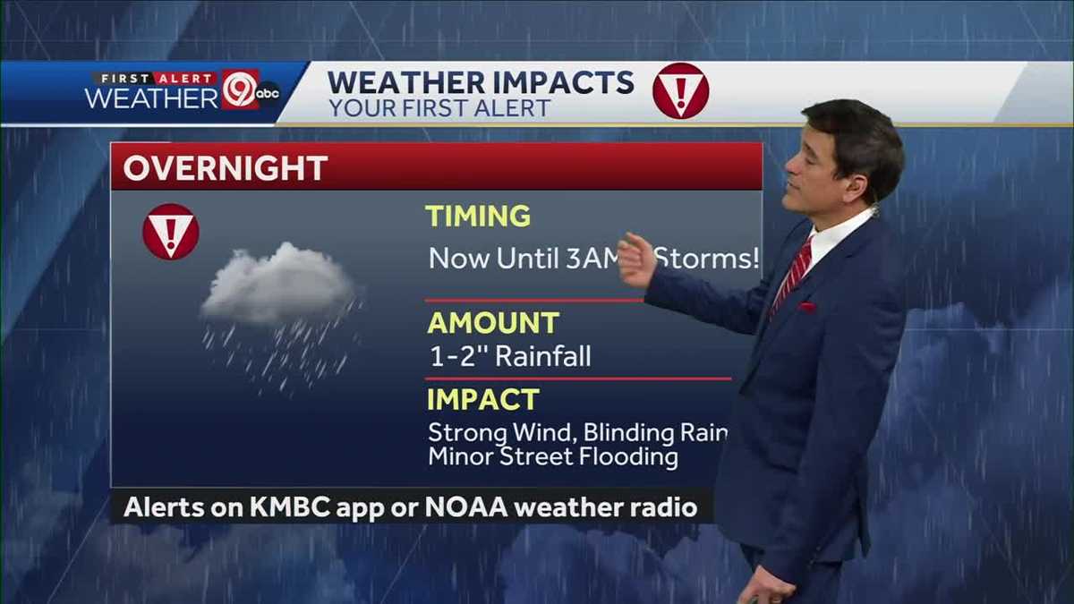 Kansas City has severe storms rolling in overnight Sunday