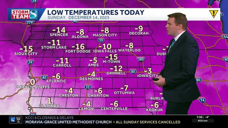 Iowa weather: Frigid sunshine Sunday, thawing out this week