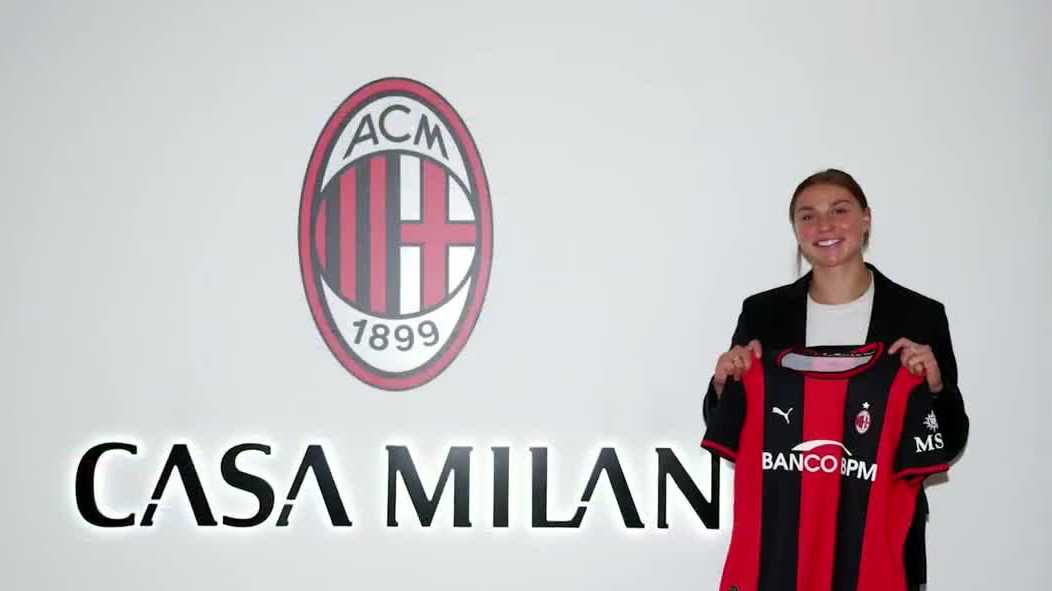 Lebanon Sally Rainey reacts to AC Milan signing