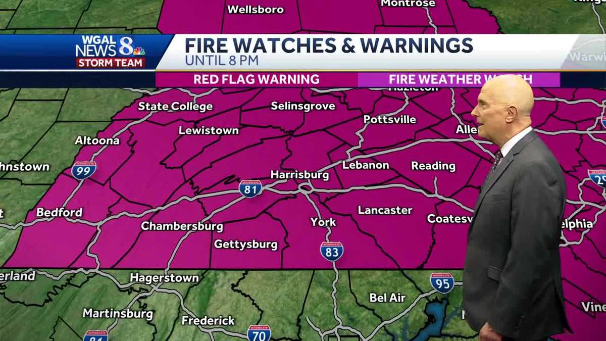 Wildfire risk and air quality alert in southcentral Pennsylvania