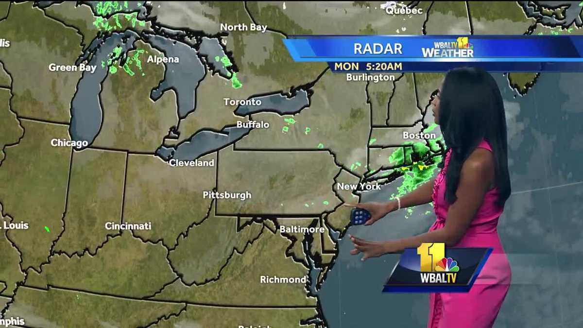 Partly cloudy and breezy on Monday