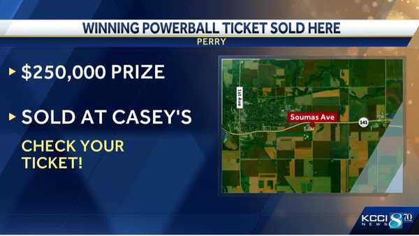 $250,000 Powerball ticket purchased at central Iowa Casey's store