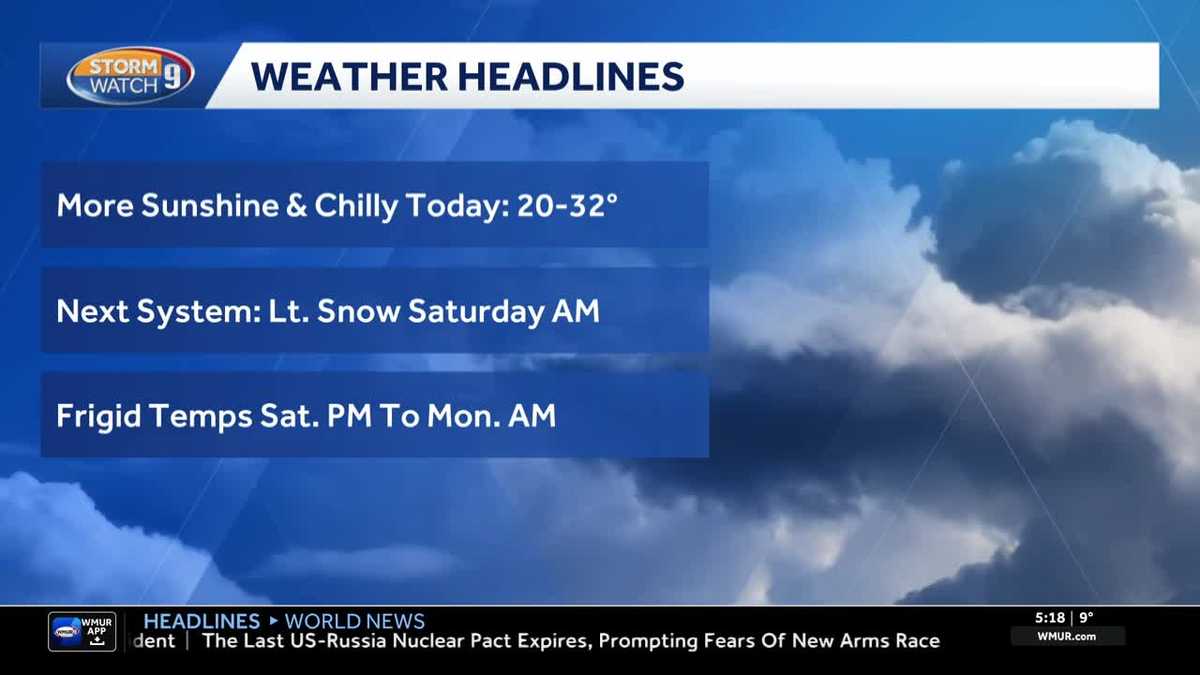 NH video: Sunshine & chilly ahead of arctic blast