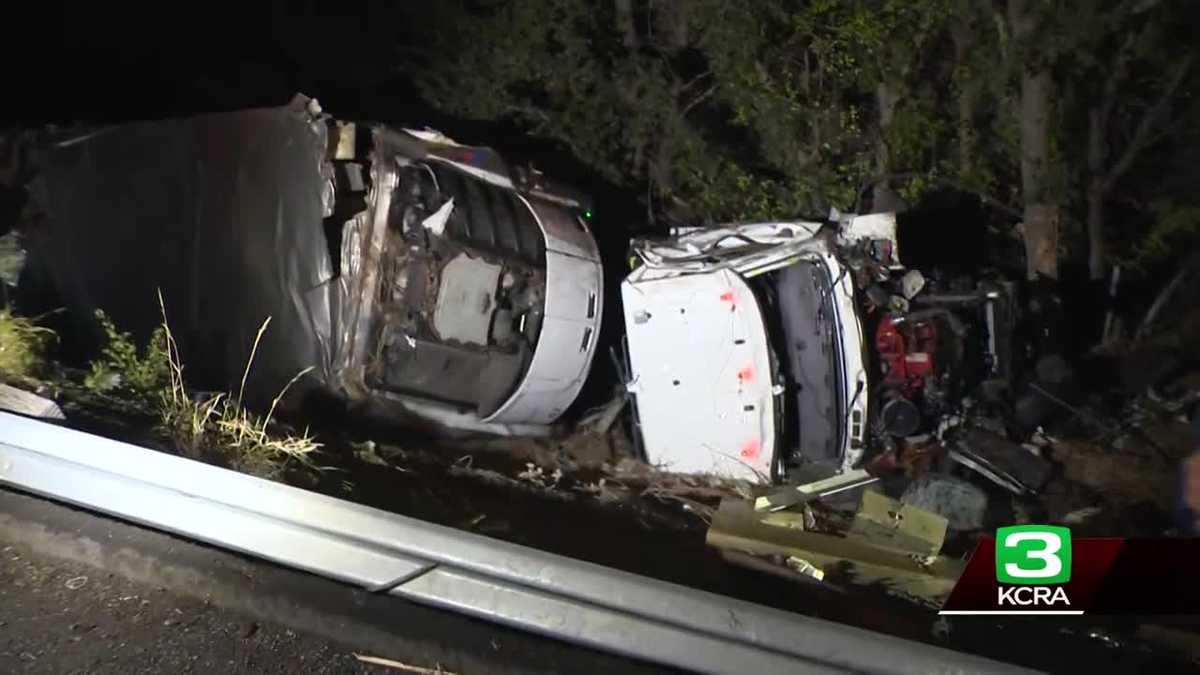 Traffic backed up on I-80 in Solano County after big rig crash