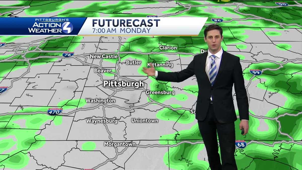 PITTSBURGH WEATHER: Cloudy Monday with scattered rain showers