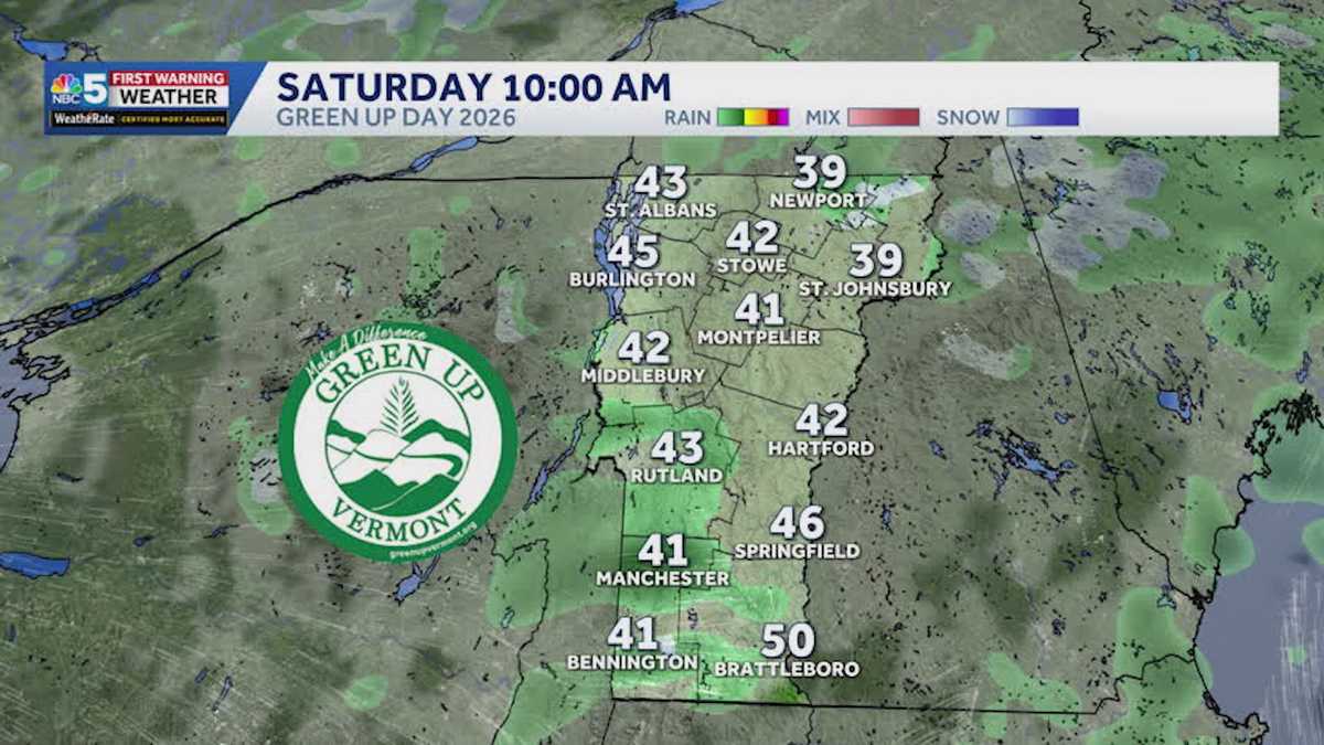 Hour-by-hour: When to expect showers on Vermont's annual Green Up Day