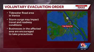 Venice begins to see coastal flooding from Isaias, voluntary evacuation ordered wdsu