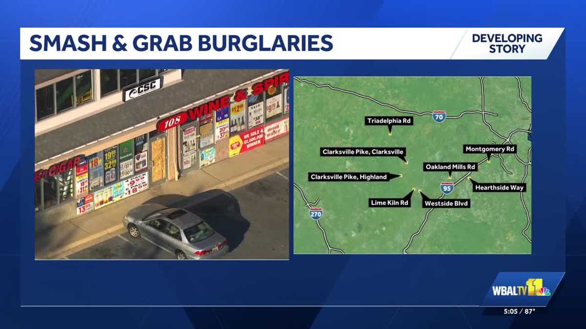 Howard County burglaries target 9 businesses, police say - WBAL