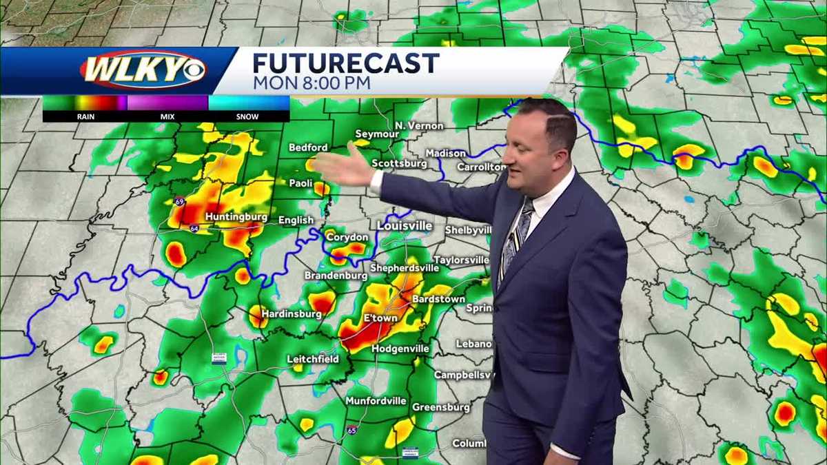 Periods of rain, storms on Monday