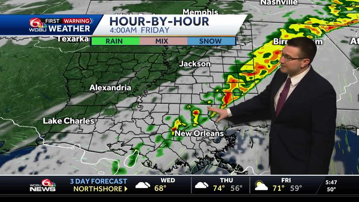 Cloudy and mild Wednesday. Morning fog. Storms possible Thursday night