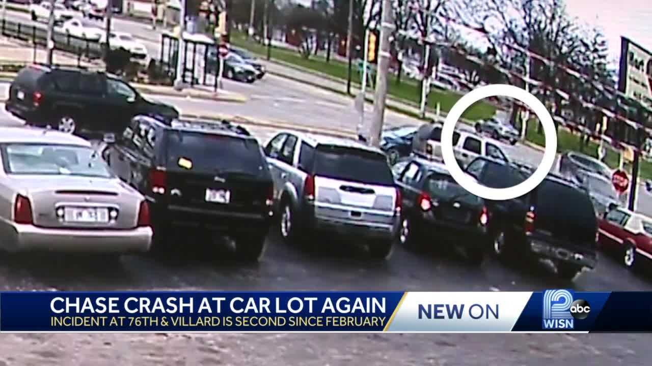 Milwaukee Police Chase Ends In Crash At Car Lot