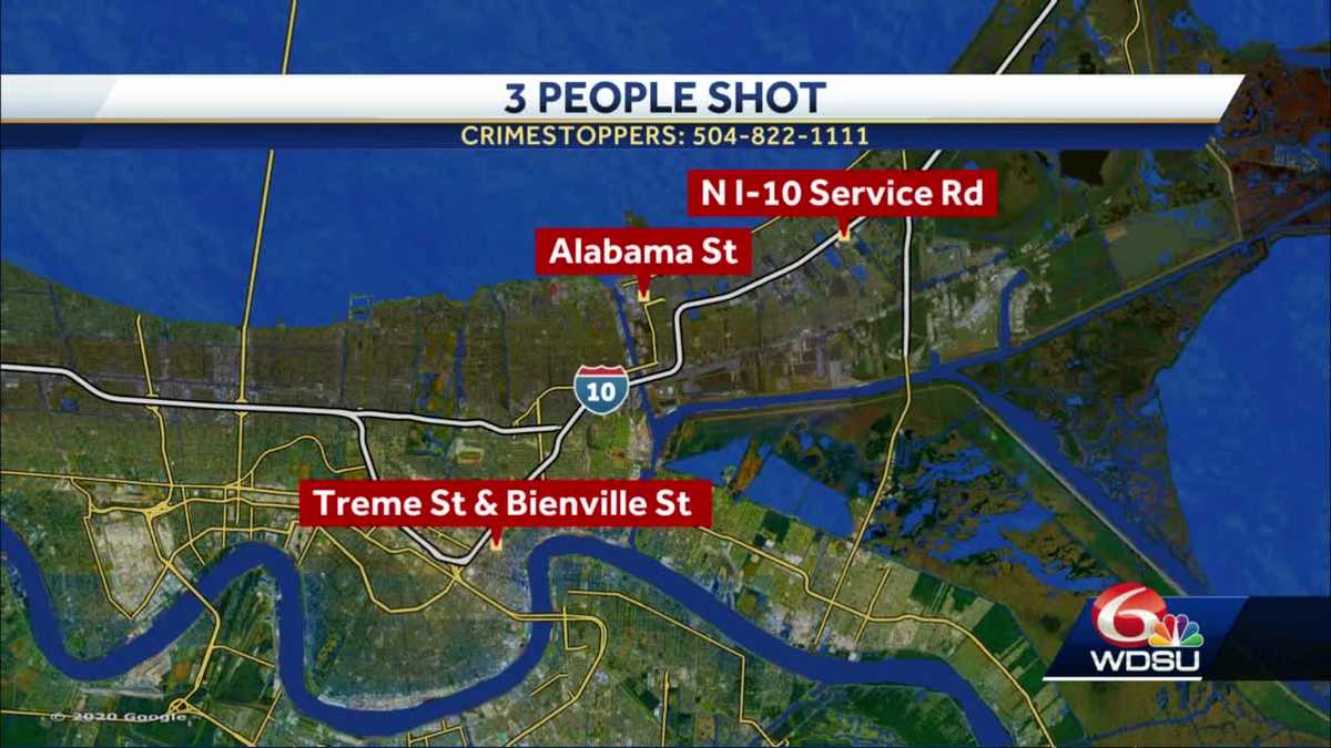 Three injured in three separate shootings Saturday night, NOPD says