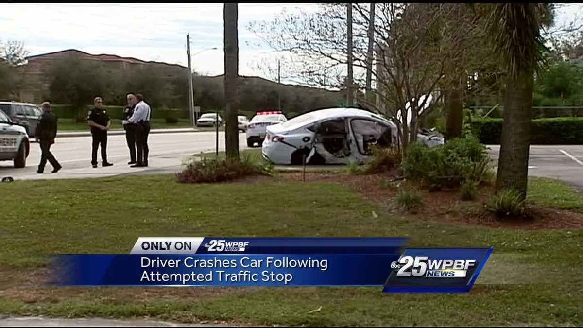 Wanted man flees traffic stop, crashes car in front of preschool