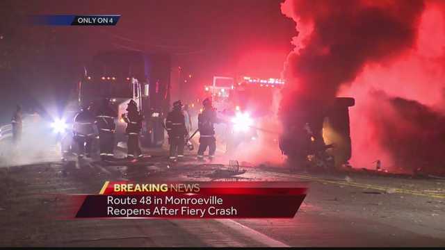 Only on 4 Video: fiery crash in Monroeville