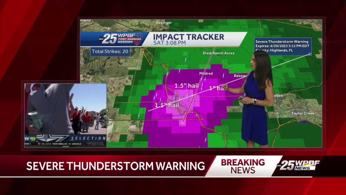 Severe thunderstorm warning in effect