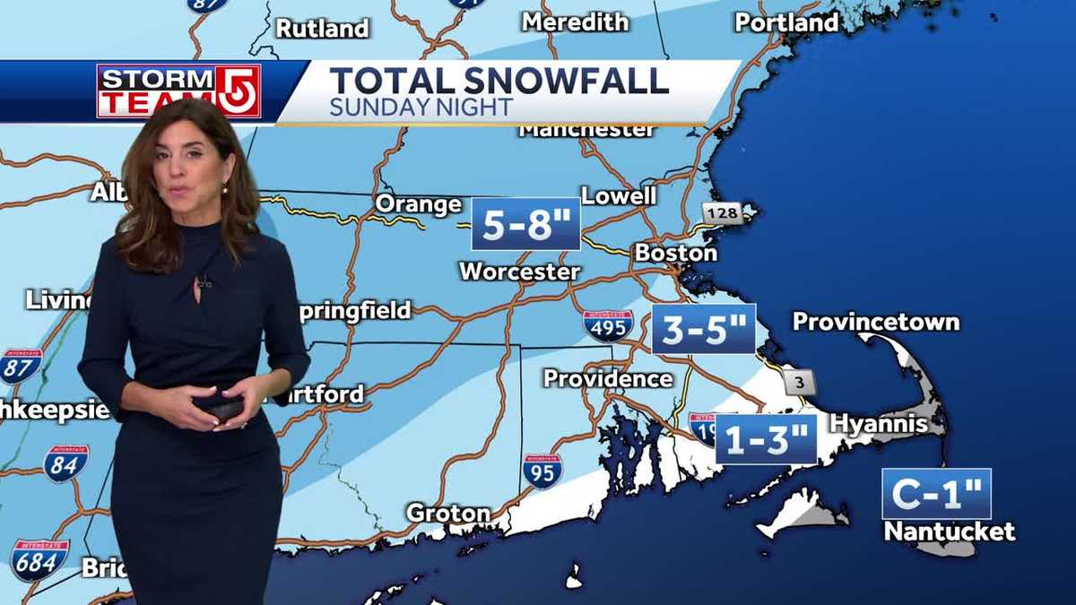 Video Widespread 5 to 8 inches of snow