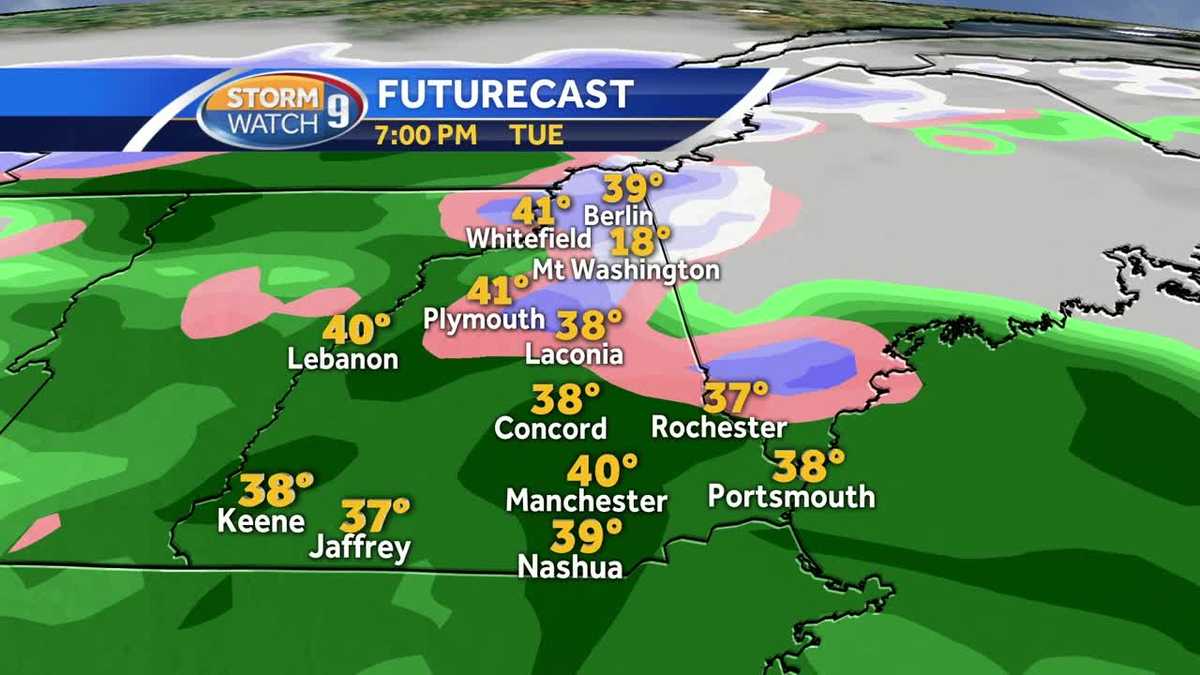 Active pattern: Flurries Monday, showers Tuesday and Wednesday
