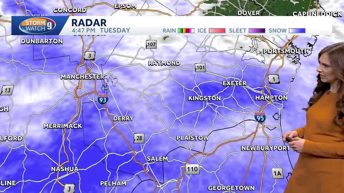 Video: Snow underway across New Hampshire