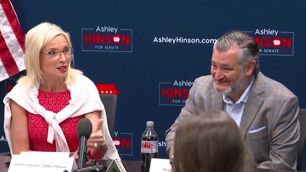 Ashley Hinson and Ted Cruz talk about children's AI safety in Ankeny.
