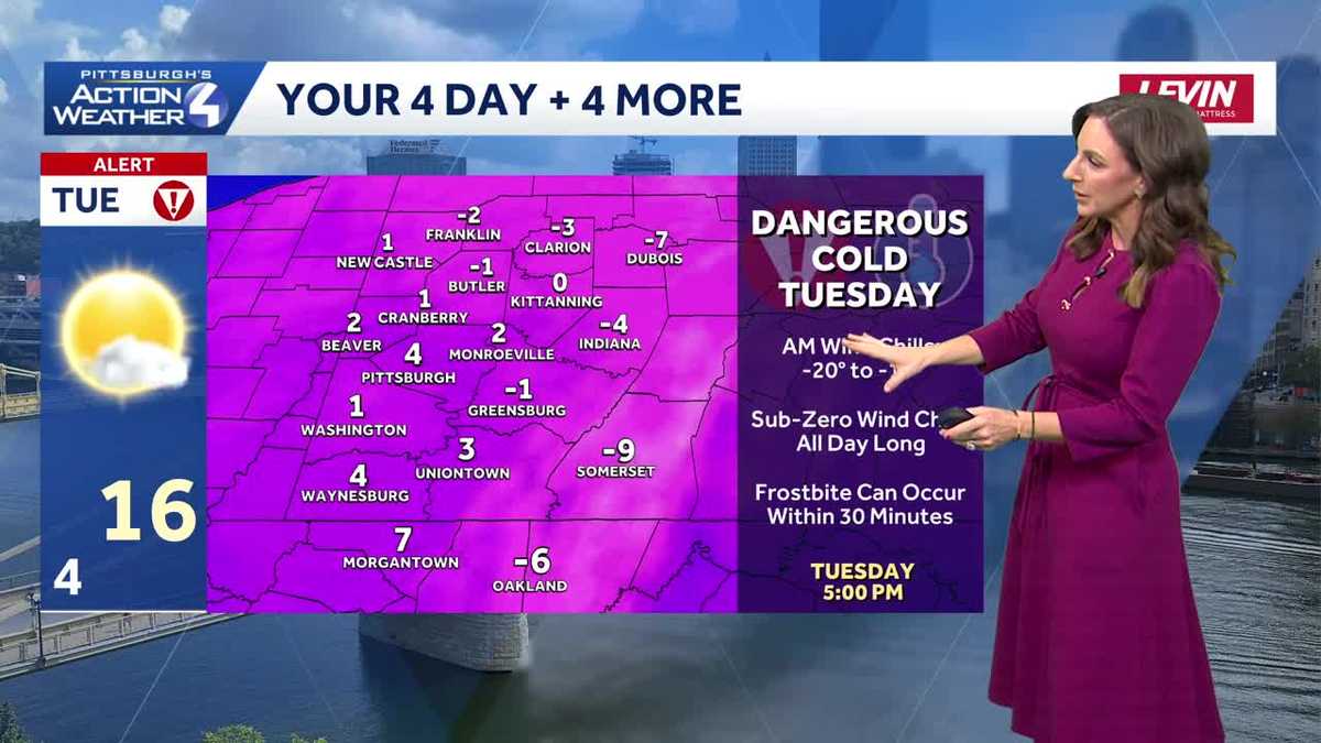 Cold Snap with Dangerous Wind Chills on the Way to Pittsburgh