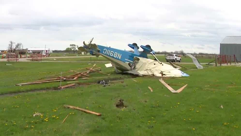 Iowa weather: Overnight storms leave behind damage at Albia Municipal Airport