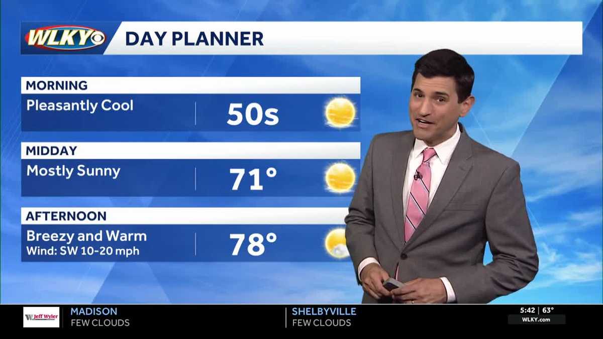 Warm, breezy and dry Thursday