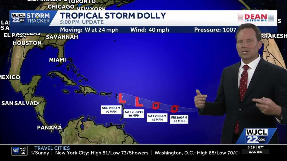 Tracking Dolly in the Atlantic & rain chances for Coastal Georgia, Lowcountry